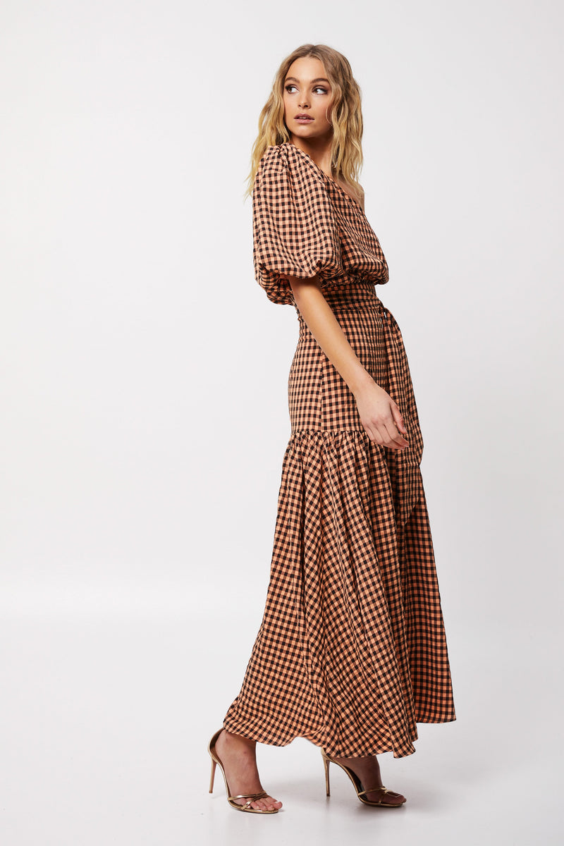 MOSSMAN - The Checked Out Maxi Dress ...